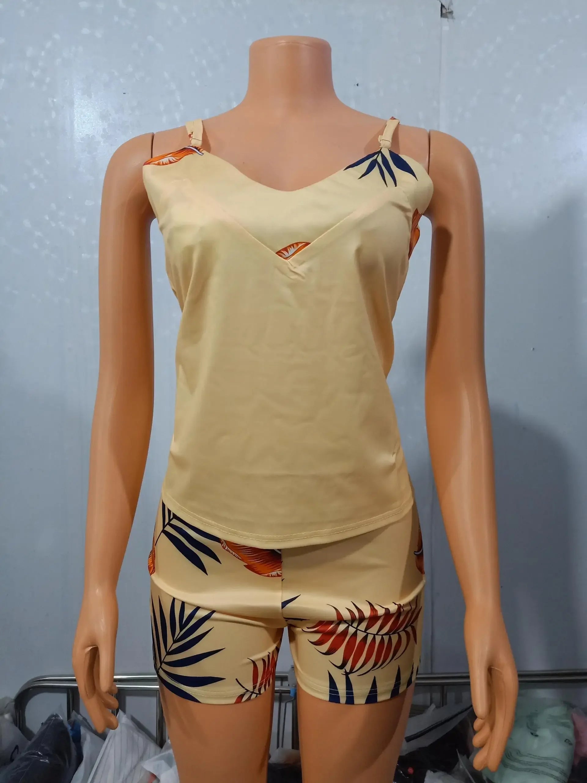 Floral Print Top Pants Set Loungewear Shorts Casual Outfits - Empire P.E