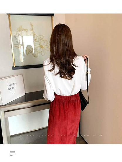 Plus Size Shirts Spring Summer Fashion Female Long Sleeve Loose Solid Blouse Tops Casual Chiffon Shirt Women Office Lady Shirts - Empire P.E