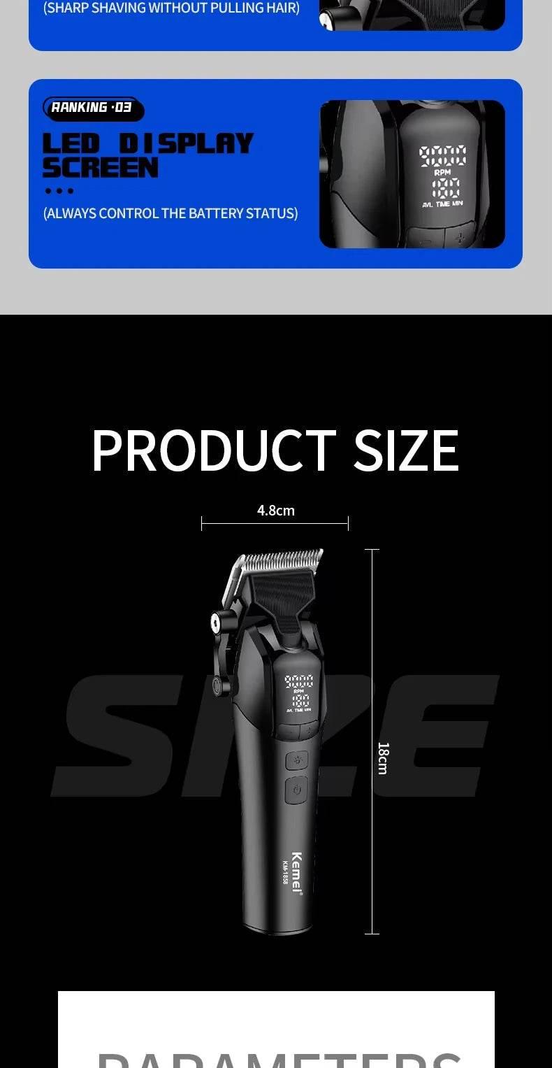 Kemei KM-1858 9000RPM 10W Hair Clipper,KM-264 Rechargeable Electric Trimmer,Original KM-T95 Shaver For Men Barber Clippers Kit - Empire P.E