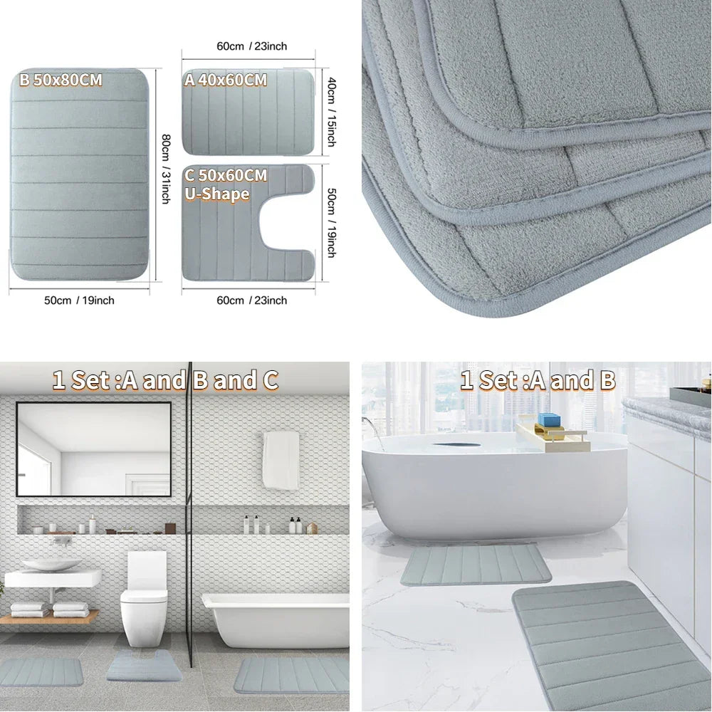 Super Absorbent Bath Mat Memory Foam - Empire P.E