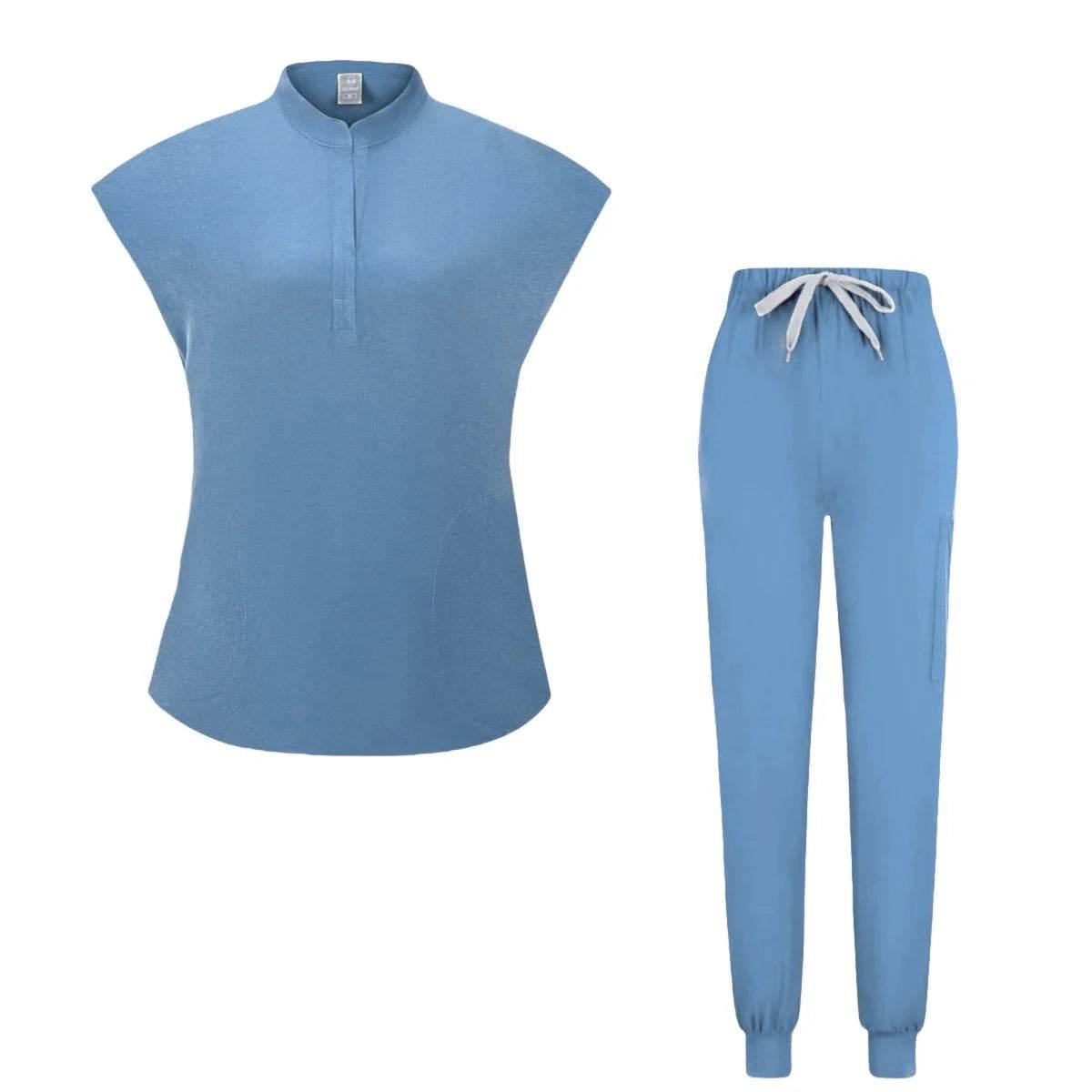 Summer Scrubs Set Medical Uniform Summer Scrubs Set Pet Clinic Nursing Workwear New Fashion Women Man Scrubs Joggers Sets - Empire P.E