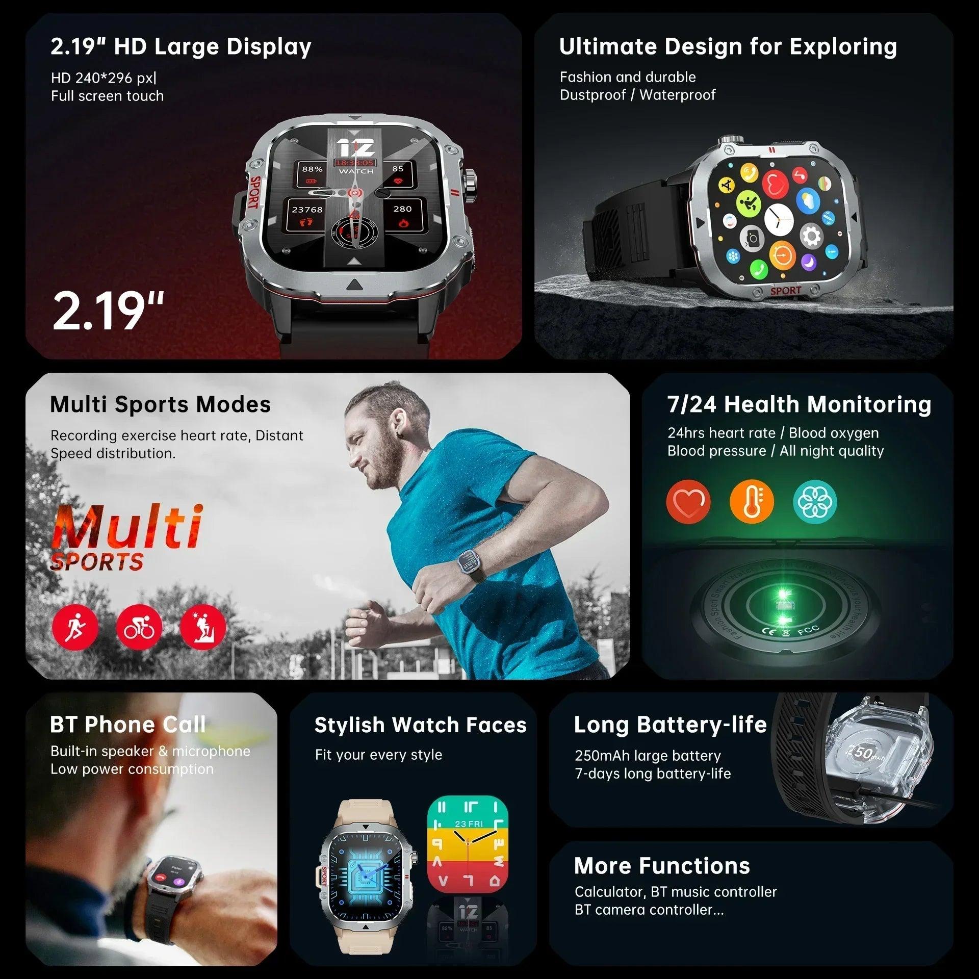 2025 New for Xiaomi Military Smart Watch Men Waterproof - Empire P.E