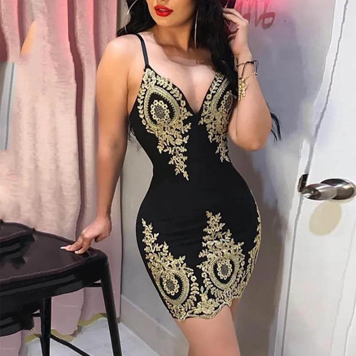 Sexy summer party halter dress Sleeveless slim-fit mini dress with low neck and halter back - Empire P.E