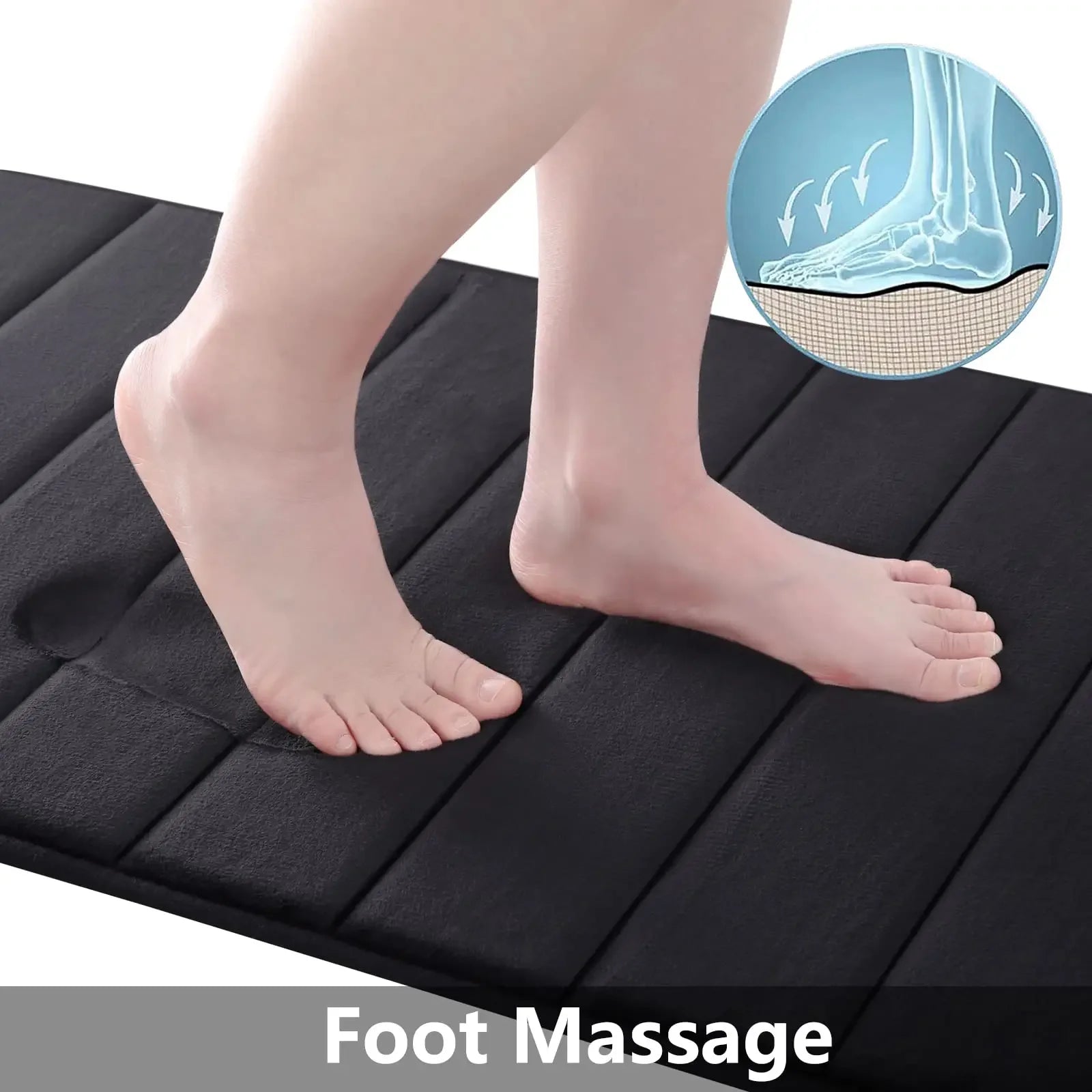 Memory Sponge Stripe Bathroom Non slip Washable Floor Mat - Empire P.E