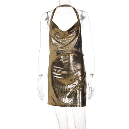 Elegant Short Dress with Hanging Neck Backless - Empire P.E
