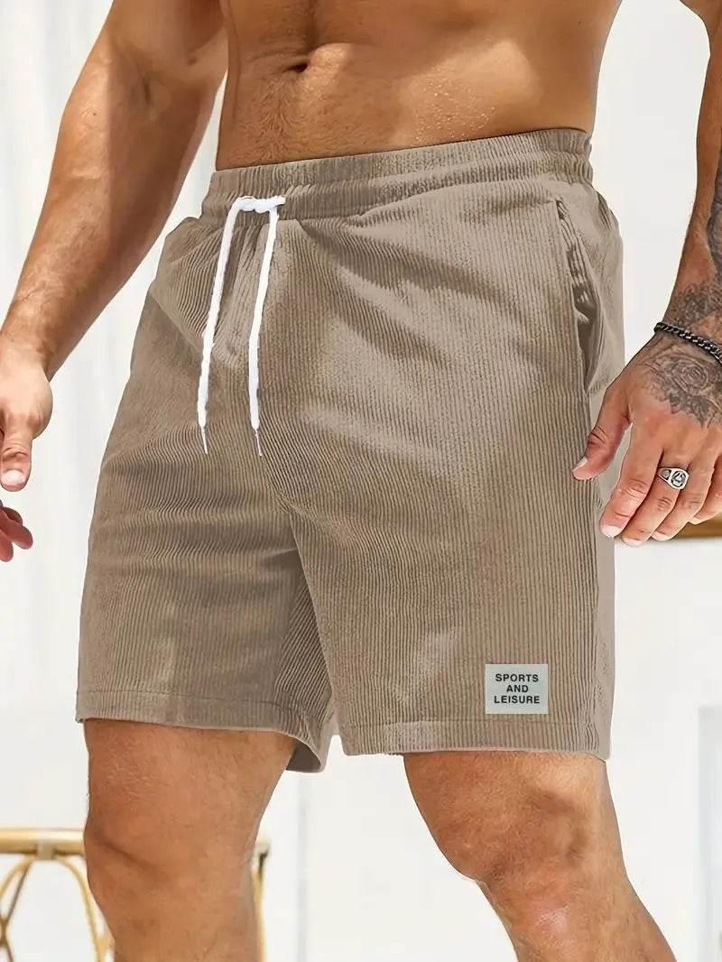 Men's new solid colour lace-up sweatpants shorts - Empire P.E