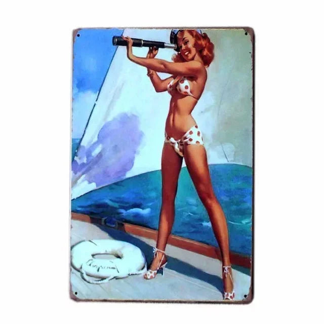 Europe Beauties Poster Metal Iron Sign Art