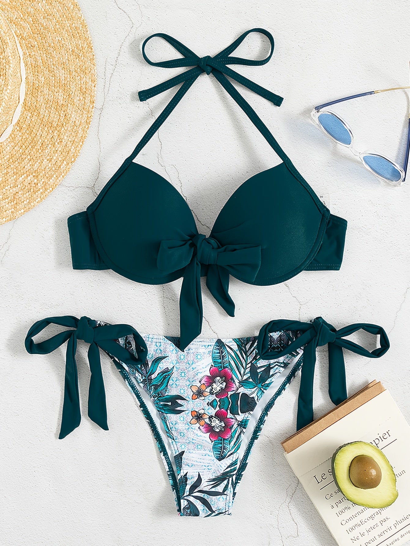 2-Piece Womens Halter Neck Bikini Set