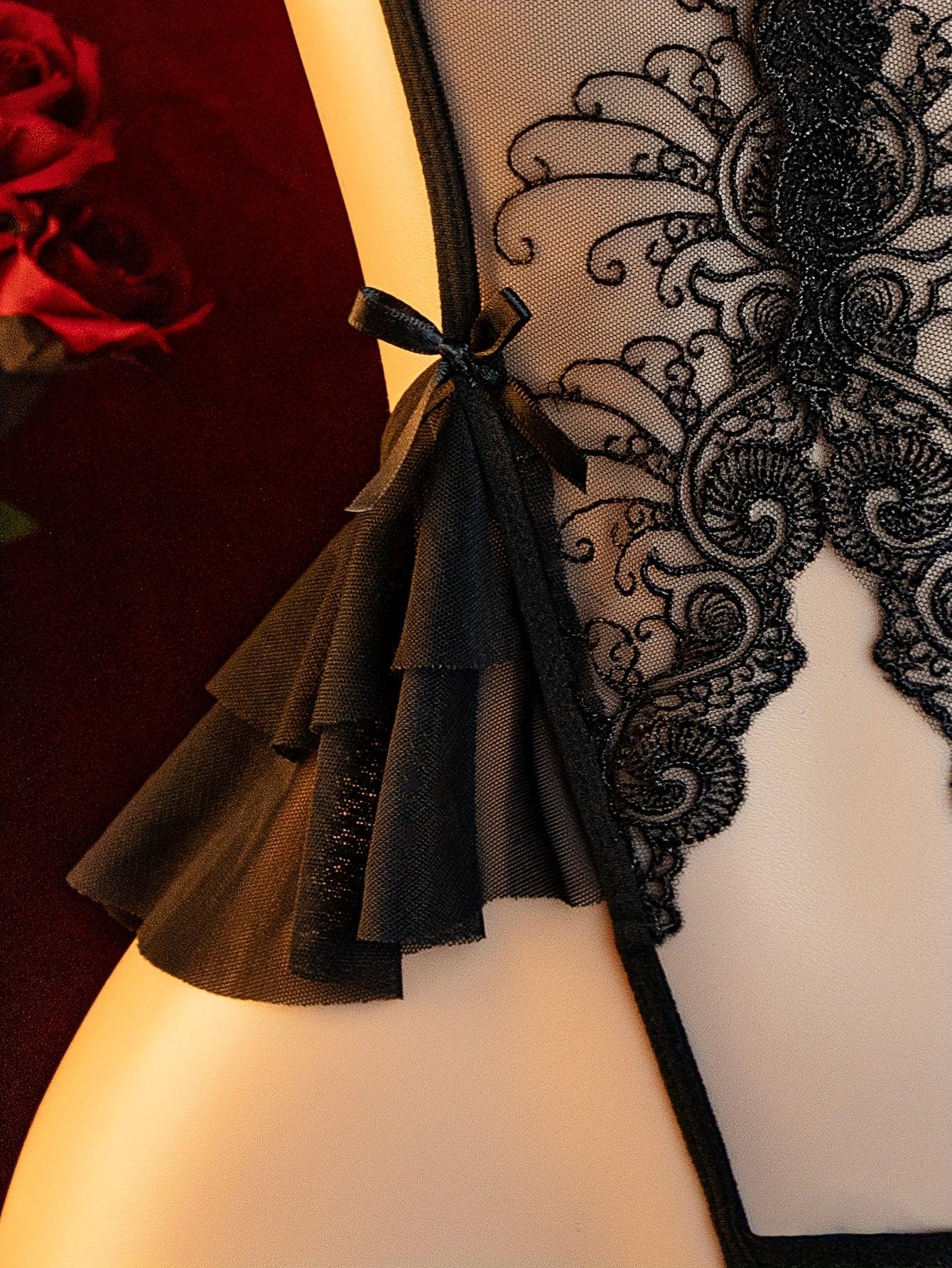 Sexy Lingerie Sexy Bodysuit Black Nightgown - Empire P.E