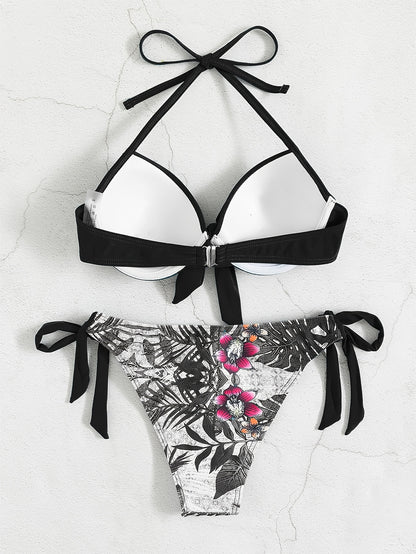 2-Piece Womens Halter Neck Bikini Set