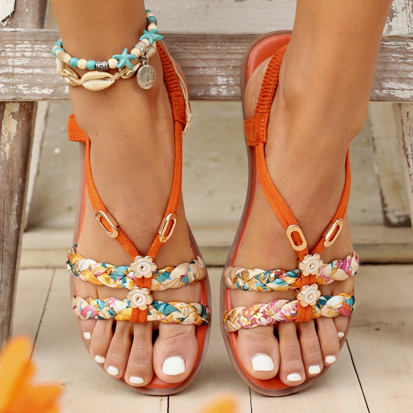 2025 New Arrival Summer Elegant Women's Ethnic-Style Woven Sandals