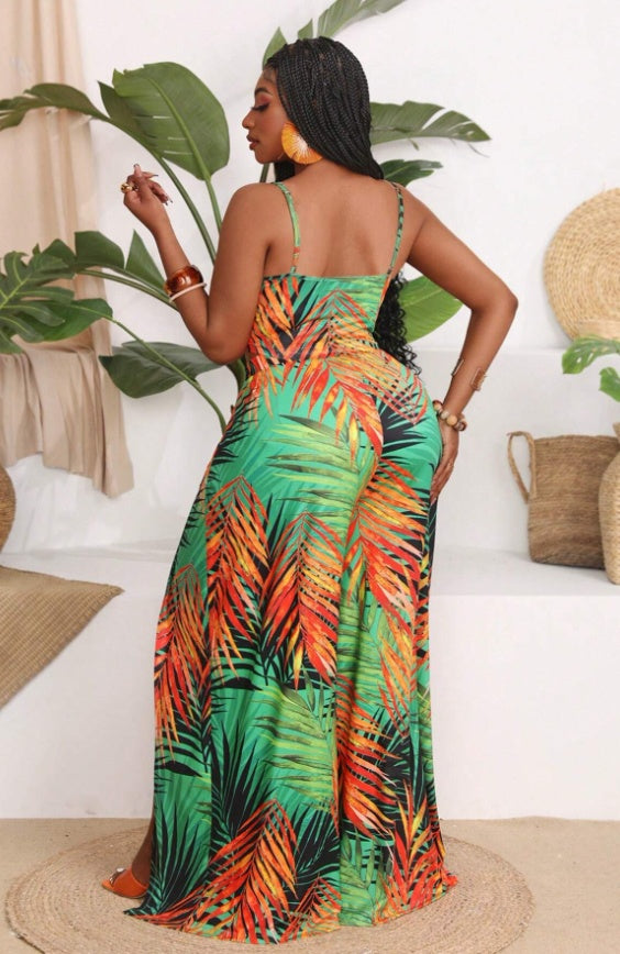 Plus Size Vacation Print Short Sets - Empire P.E