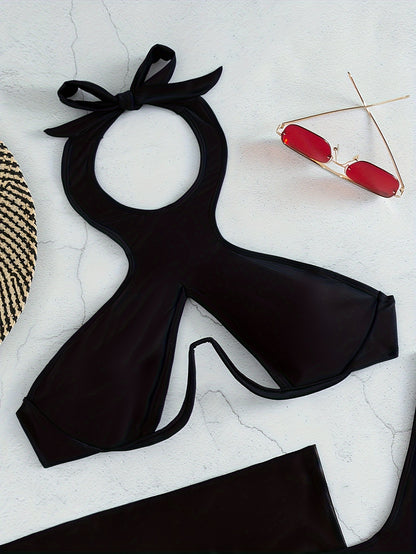 Beach  sexy steel  bikini skirt swimsuit set