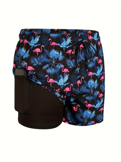 Men's  Compression Liner 2 in 1 Quick Dry Swim Trunks