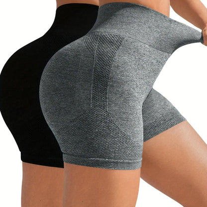 2pcs  High-Elasticity Seamless Gym Shorts